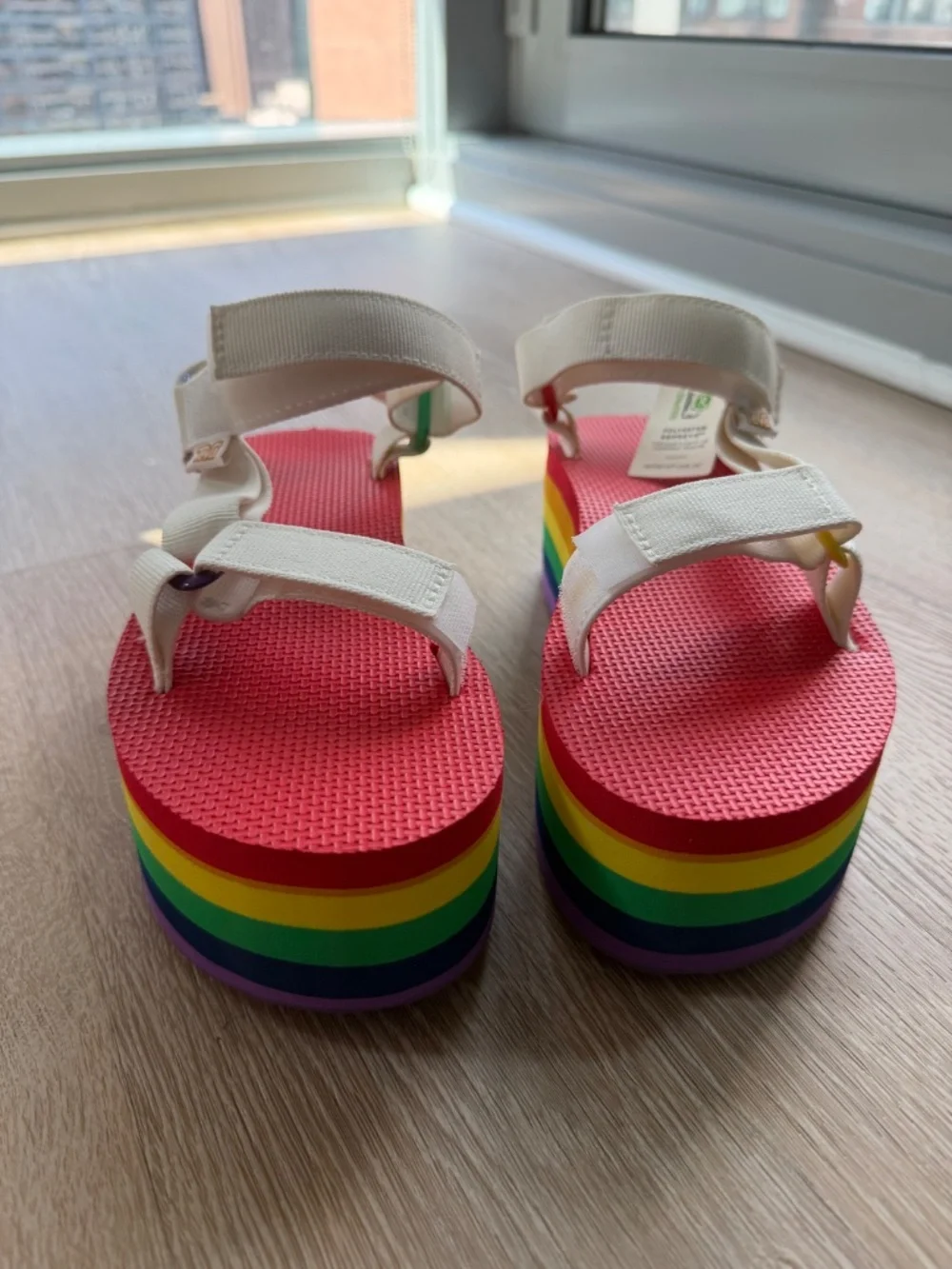 NEW - No Box - Pride Rainbow Platform Beach Summer Sandals